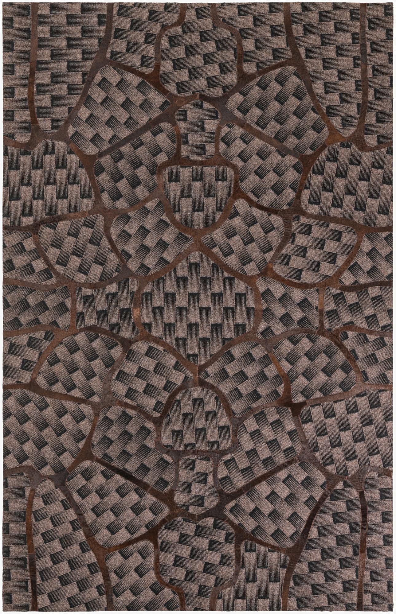 5' 1 x 8' Cowhide Leather Rug