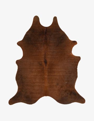 5' 11 x 6' 9 Cowhide Leather Rug