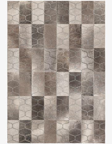 4' 1 x 6' Cowhide Leather Rug