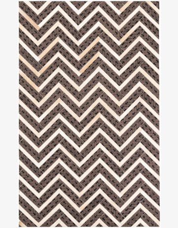 4' 10 x 7' 10 Cowhide Leather Rug