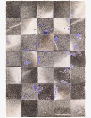 4' x 5' 9 Cowhide Leather Rug