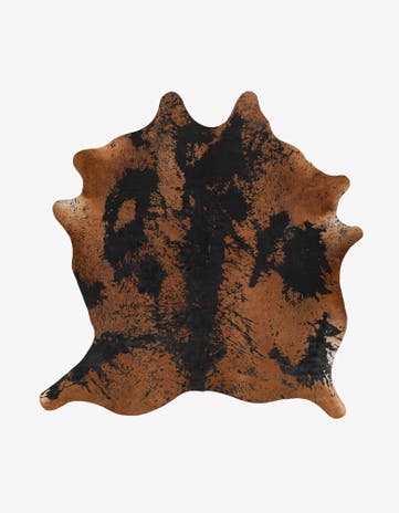 6' 7 x 7' Cowhide Leather Rug
