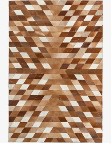 5' x 7' 8 Cowhide Leather Rug