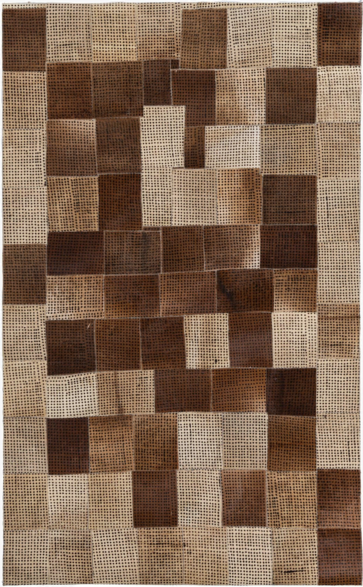5' x 8' 1 Cowhide Leather Rug