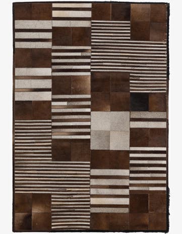 4' x 5' 9 Cowhide Leather Rug