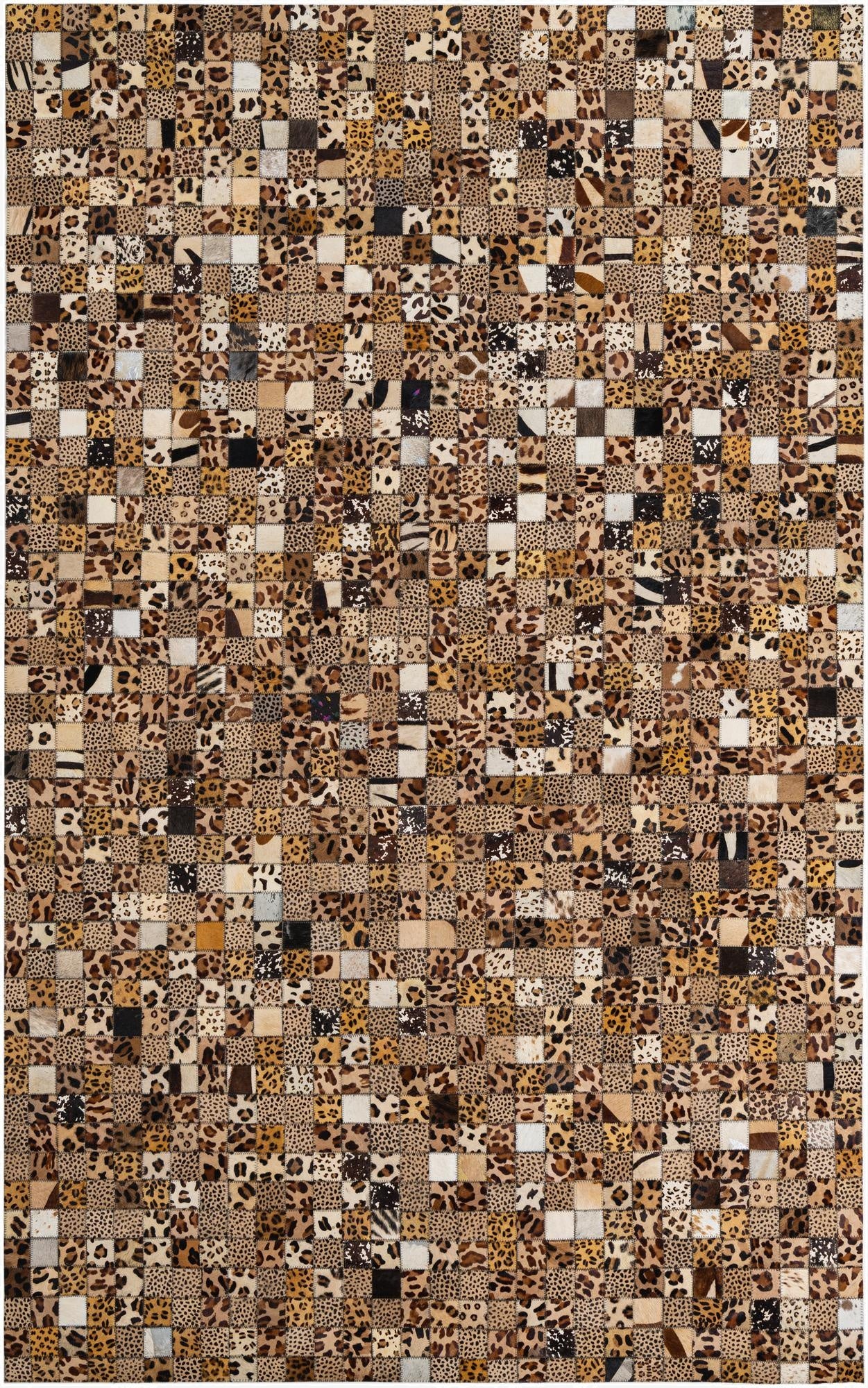 5' 1 x 8' Cowhide Leather Rug