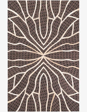 5' 2 x 8' Cowhide Leather Rug