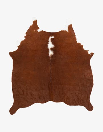 4' 4 x 4' 6 Cowhide Leather Rug