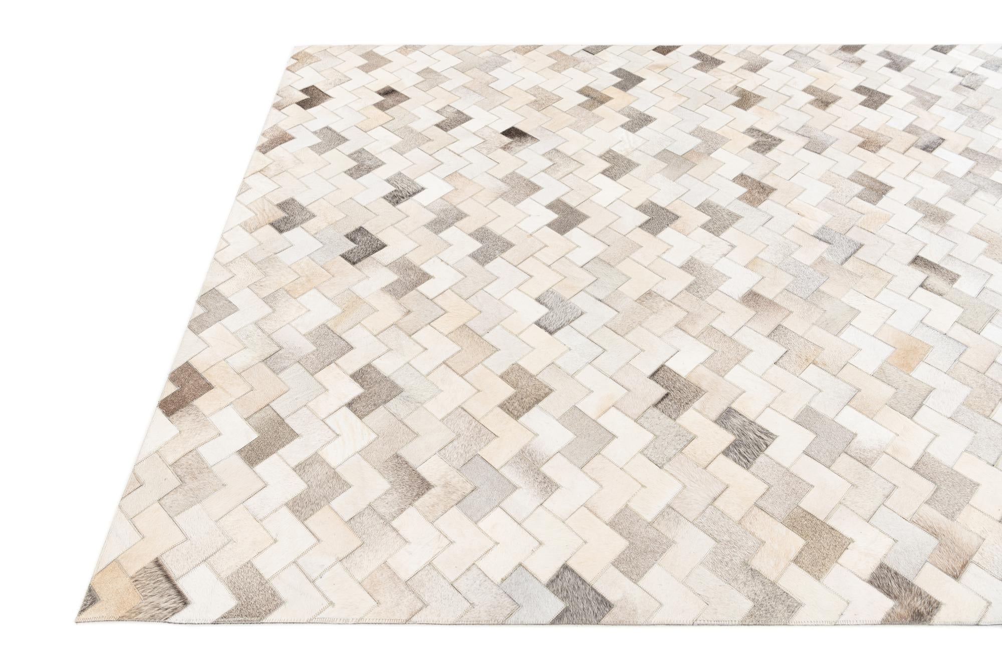 6' x 8' 11 Cowhide Stocks Rug
