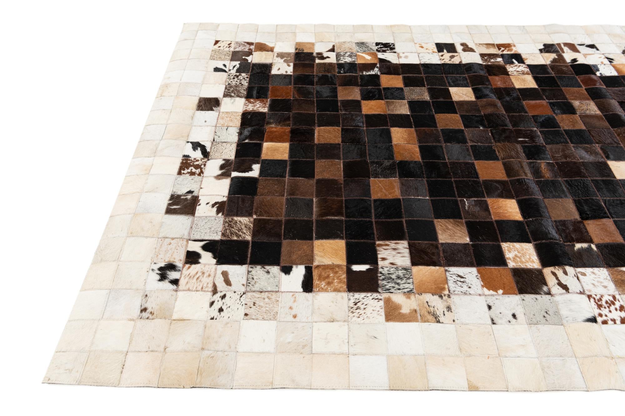 5' x 7' 11 Cowhide Stocks Rug