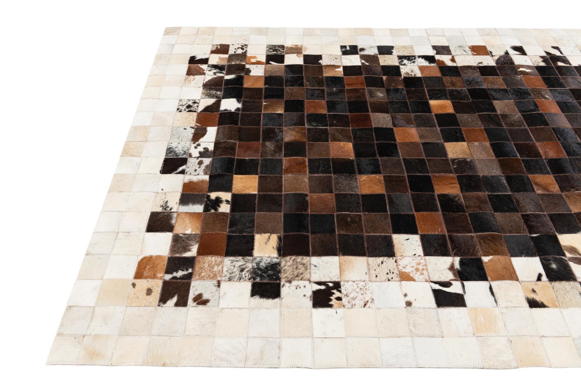 5' x 7' 11 Cowhide Stocks Rug