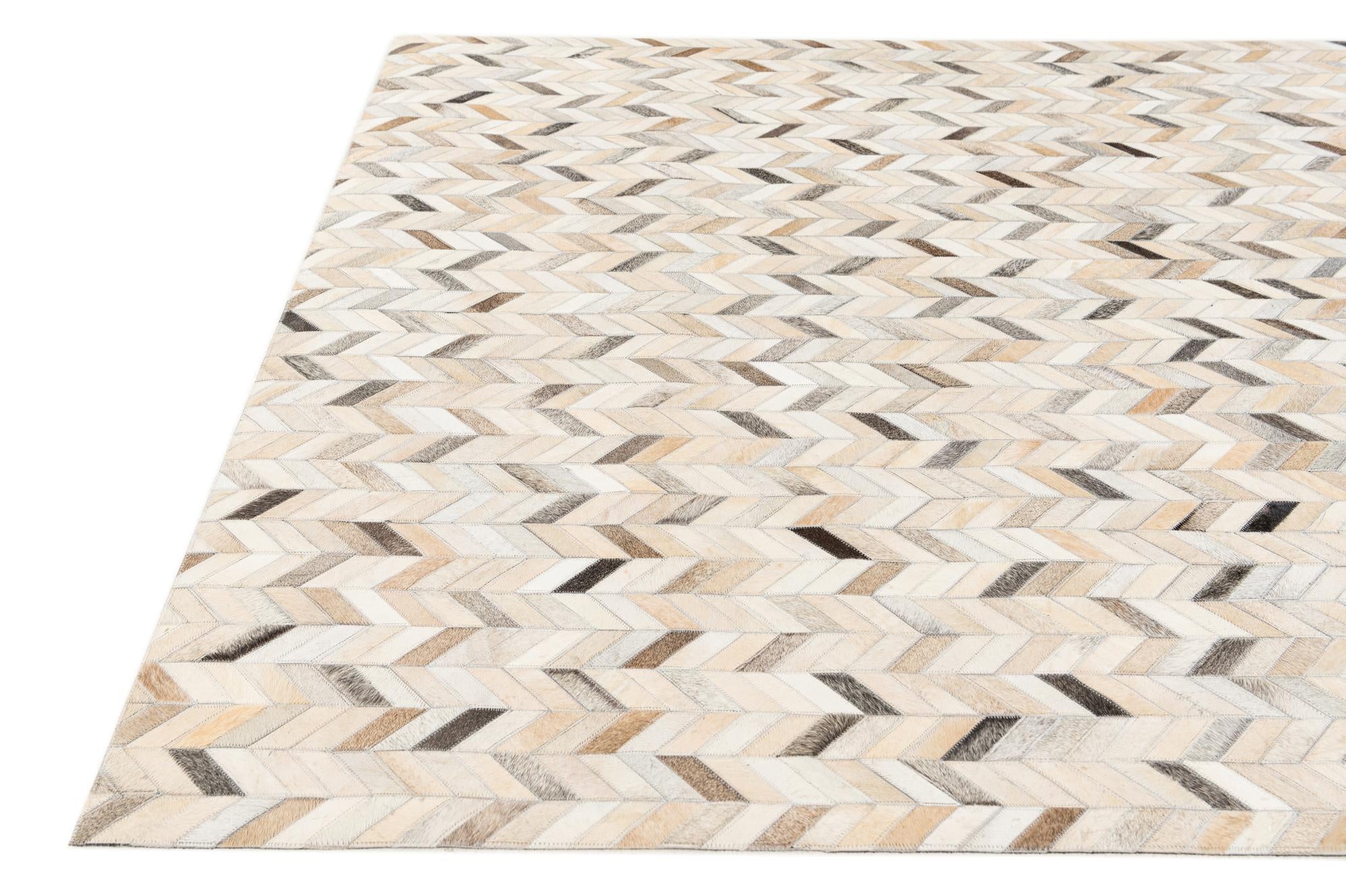 5' 7 x 7' 11 Cowhide Stocks Rug