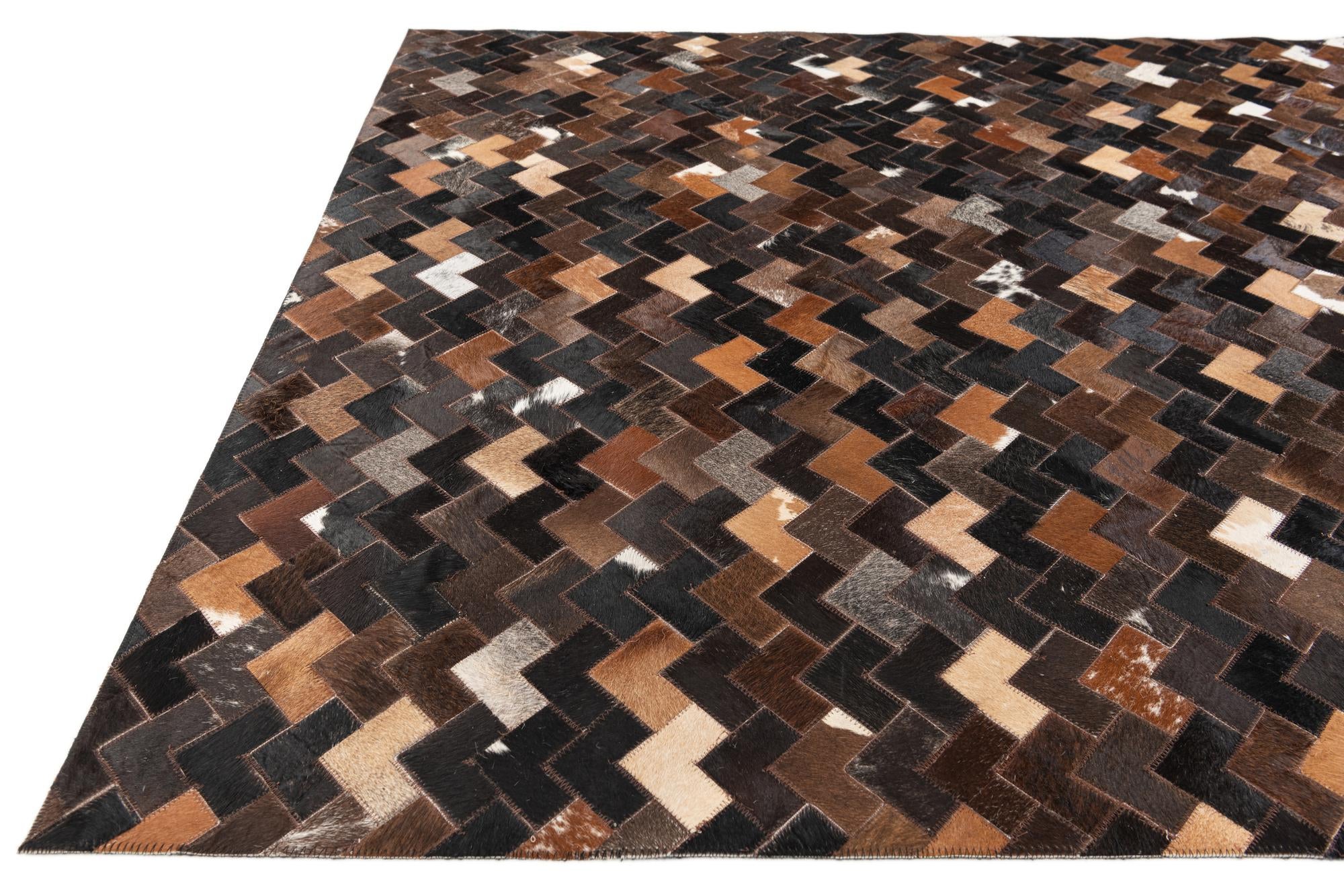 5' x 7' 11 Cowhide Stocks Rug