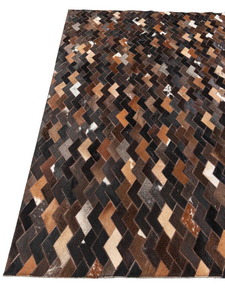 Detail image of 5' x 7' 11 Cowhide Stocks Rug