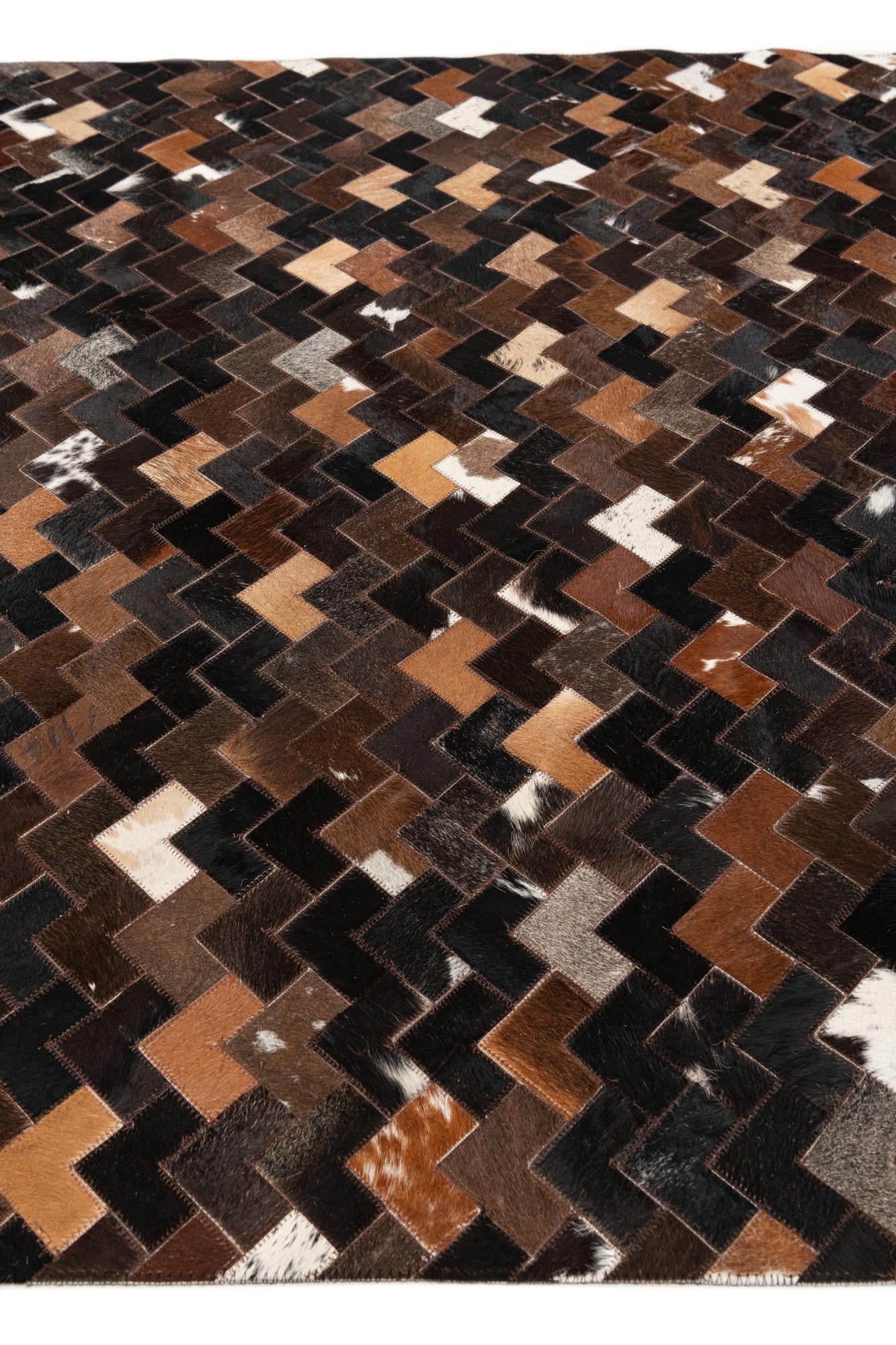 5' x 7' 11 Cowhide Stocks Rug
