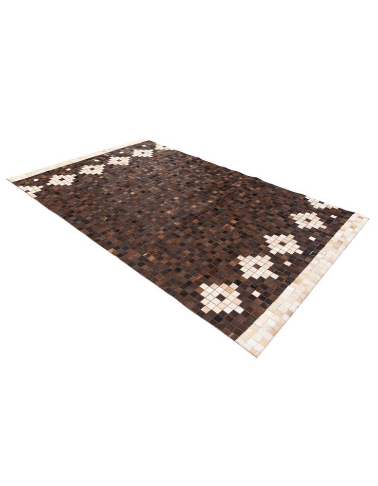 Detail image of 5' 1 x 8' 1 Cowhide Stocks Rug