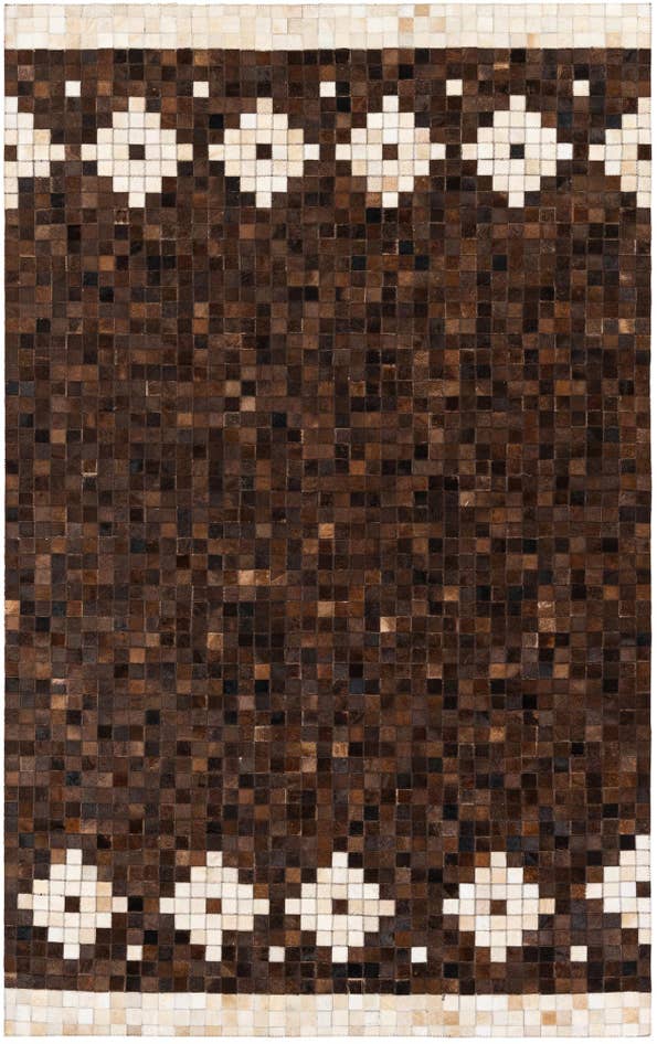 Detail image of 5' 1 x 8' 1 Cowhide Stocks Rug