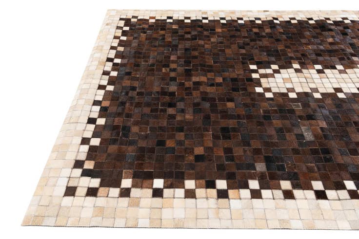 Detail image of 5' 2 x 8' 1 Cowhide Stocks Rug