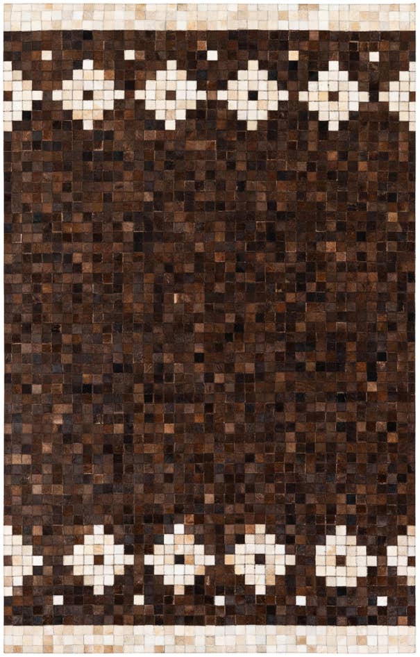 Detail image of 5' 2 x 8' Cowhide Stocks Rug