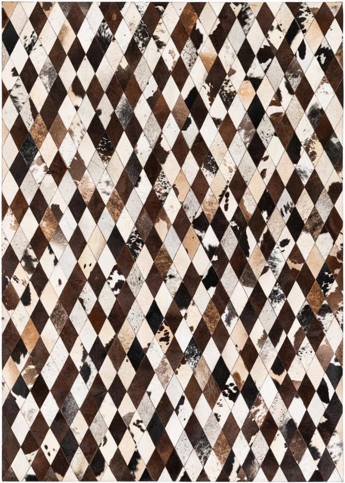 Detail image of 5' 8 x 7' 1 Cowhide Stocks Rug