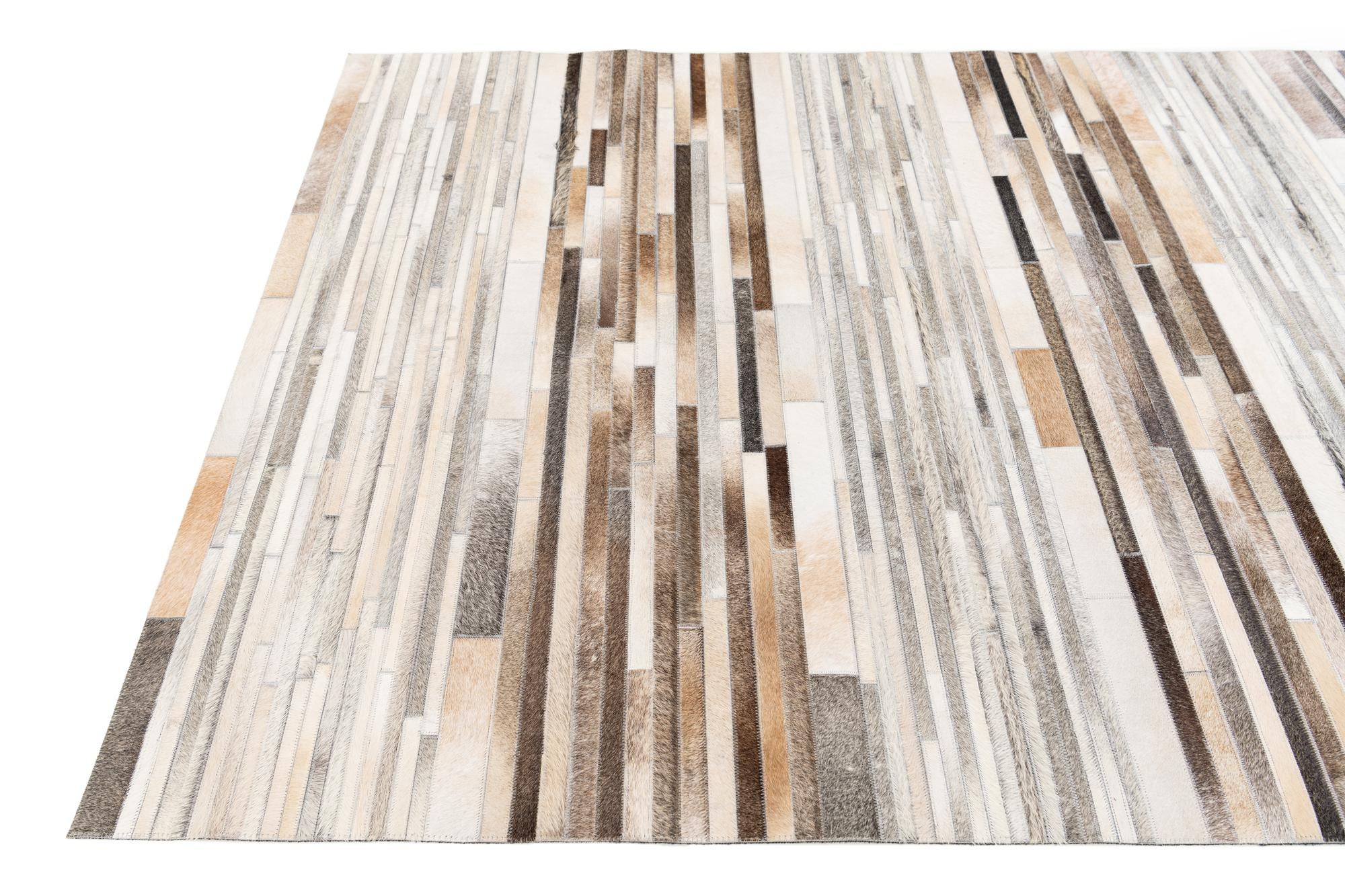 5' 1 x 8' Cowhide Stocks Rug