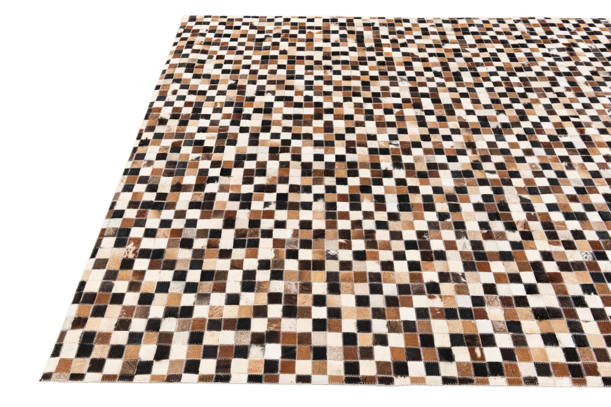 5' 3 x 7' 6 Cowhide Stocks Rug