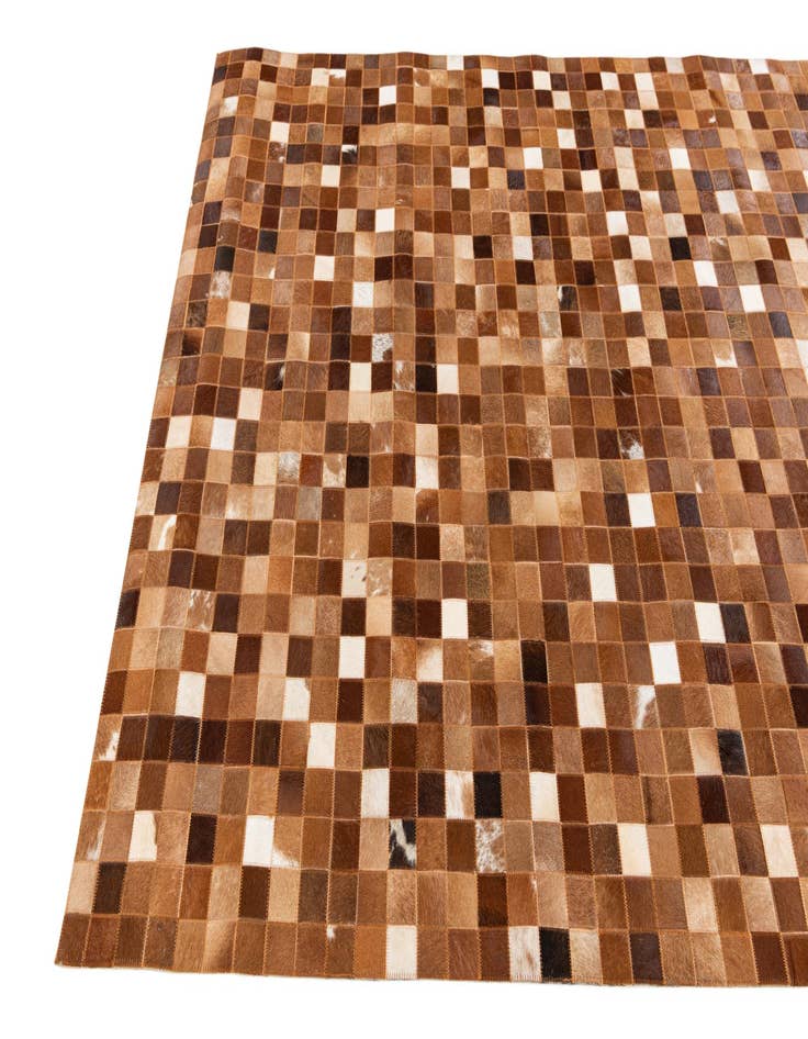 Detail image of 5' 1 x 8' 1 Cowhide Stocks Rug