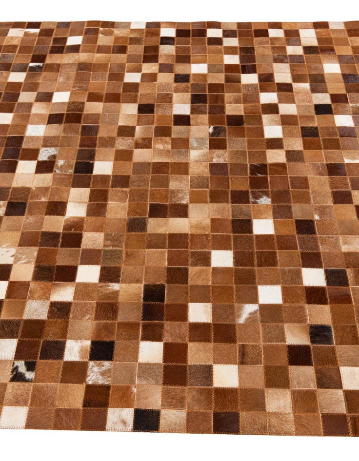 Detail image of 5' 1 x 8' 1 Cowhide Stocks Rug