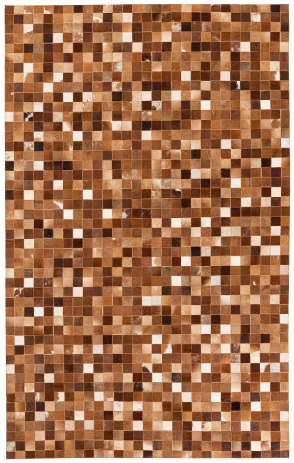 Detail image of 5' 1 x 8' 1 Cowhide Stocks Rug