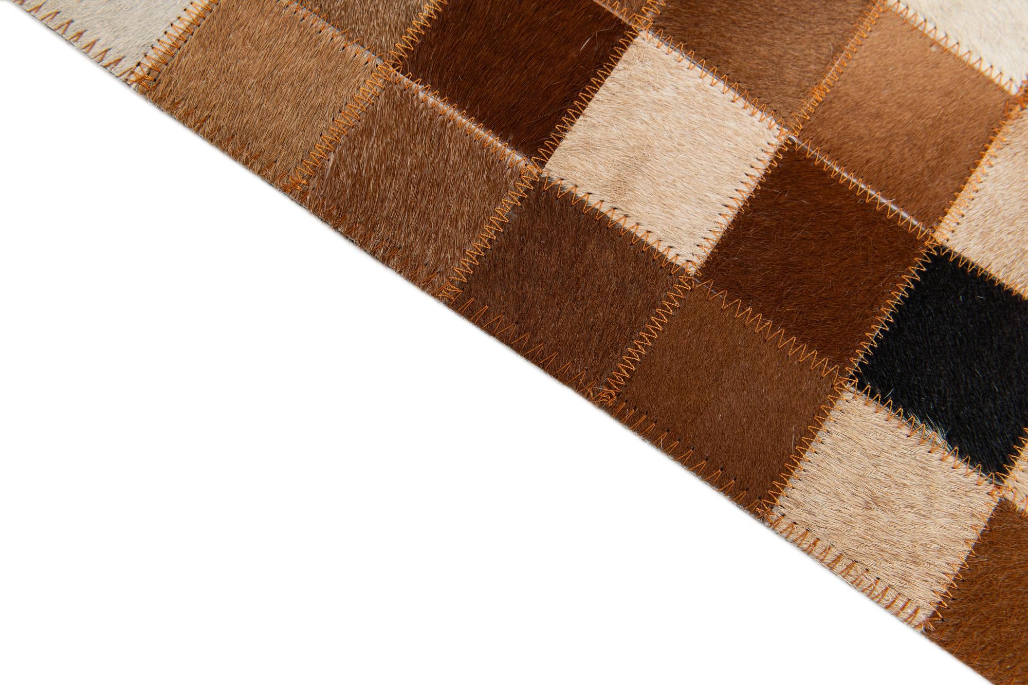5' 1 x 8' Cowhide Stocks Rug