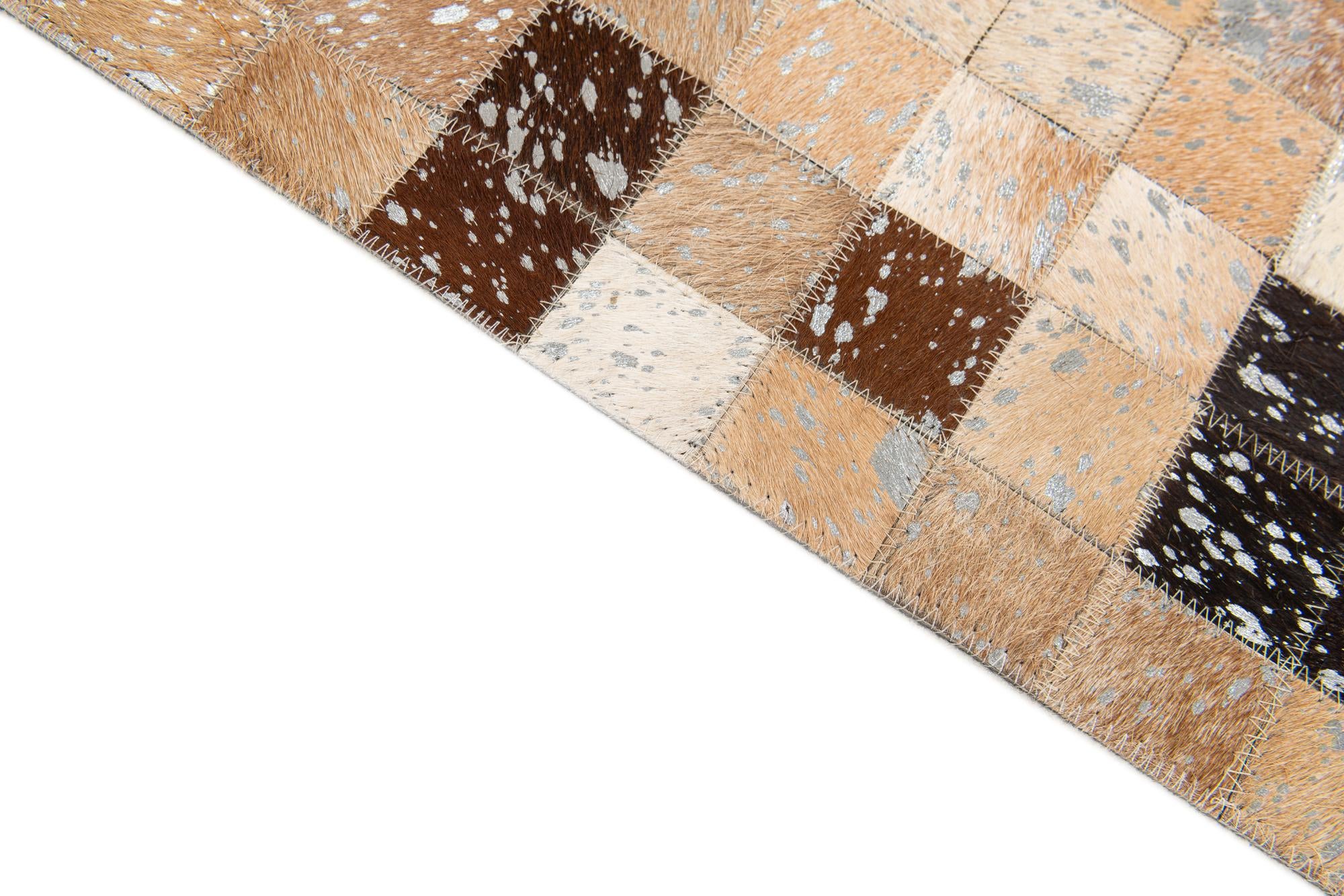 5' 3 x 7' 7 Cowhide Stocks Rug