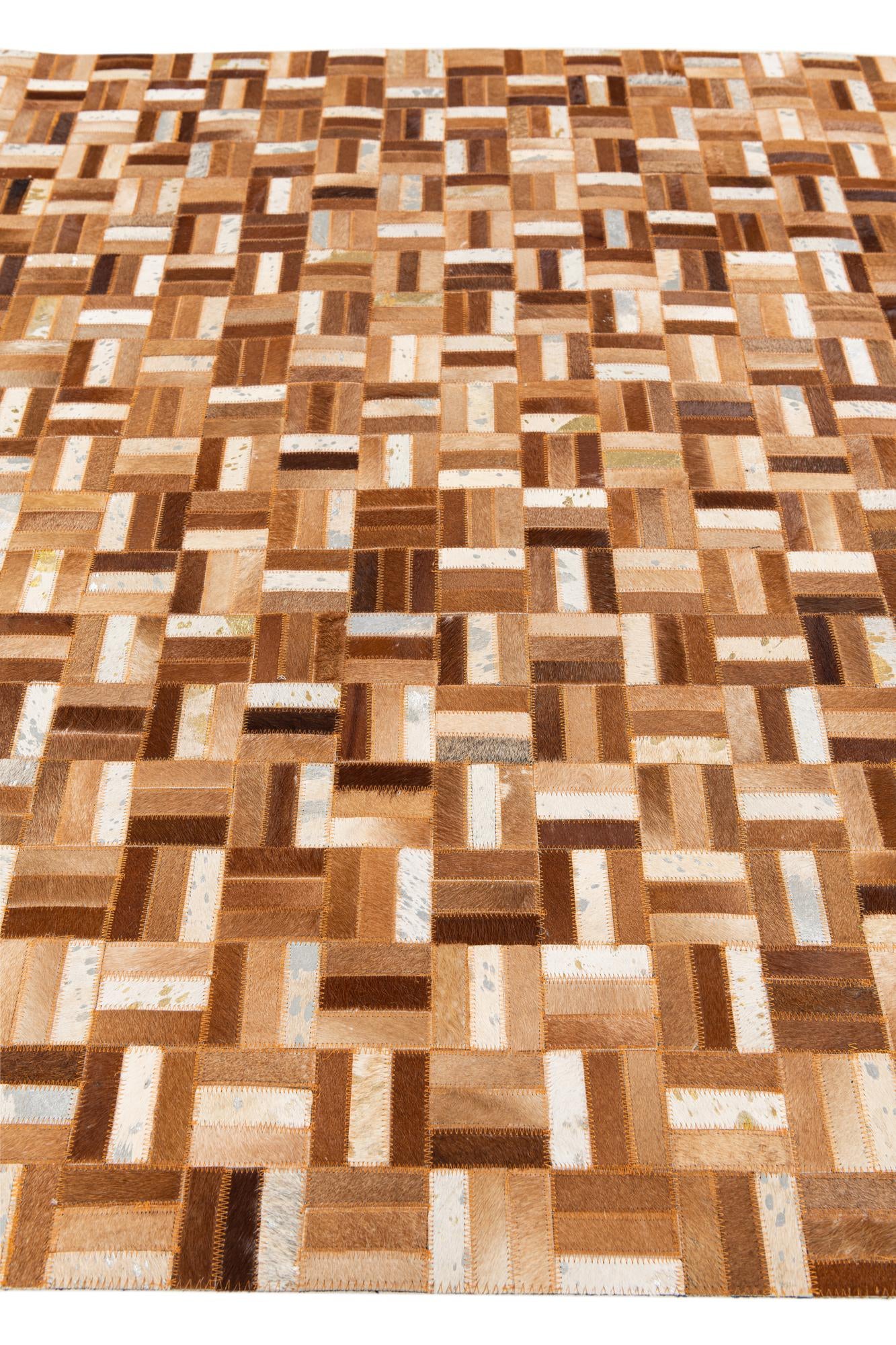 5' x 8' Cowhide Stocks Rug