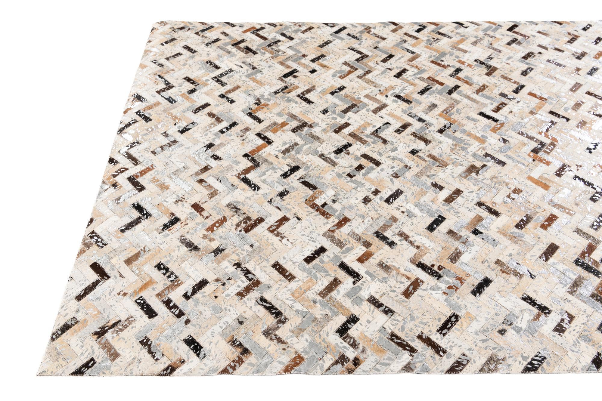 5' 2 x 7' 6 Cowhide Stocks Rug
