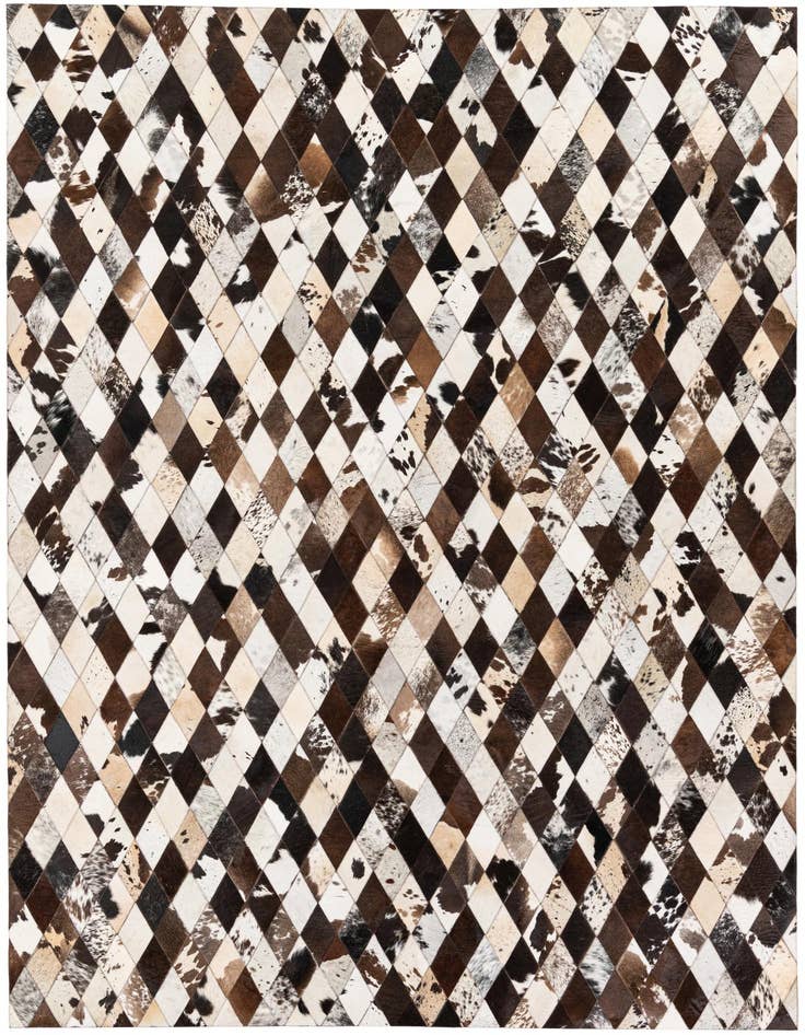 Detail image of 6' 9 x 9' 9 Cowhide Stocks Rug