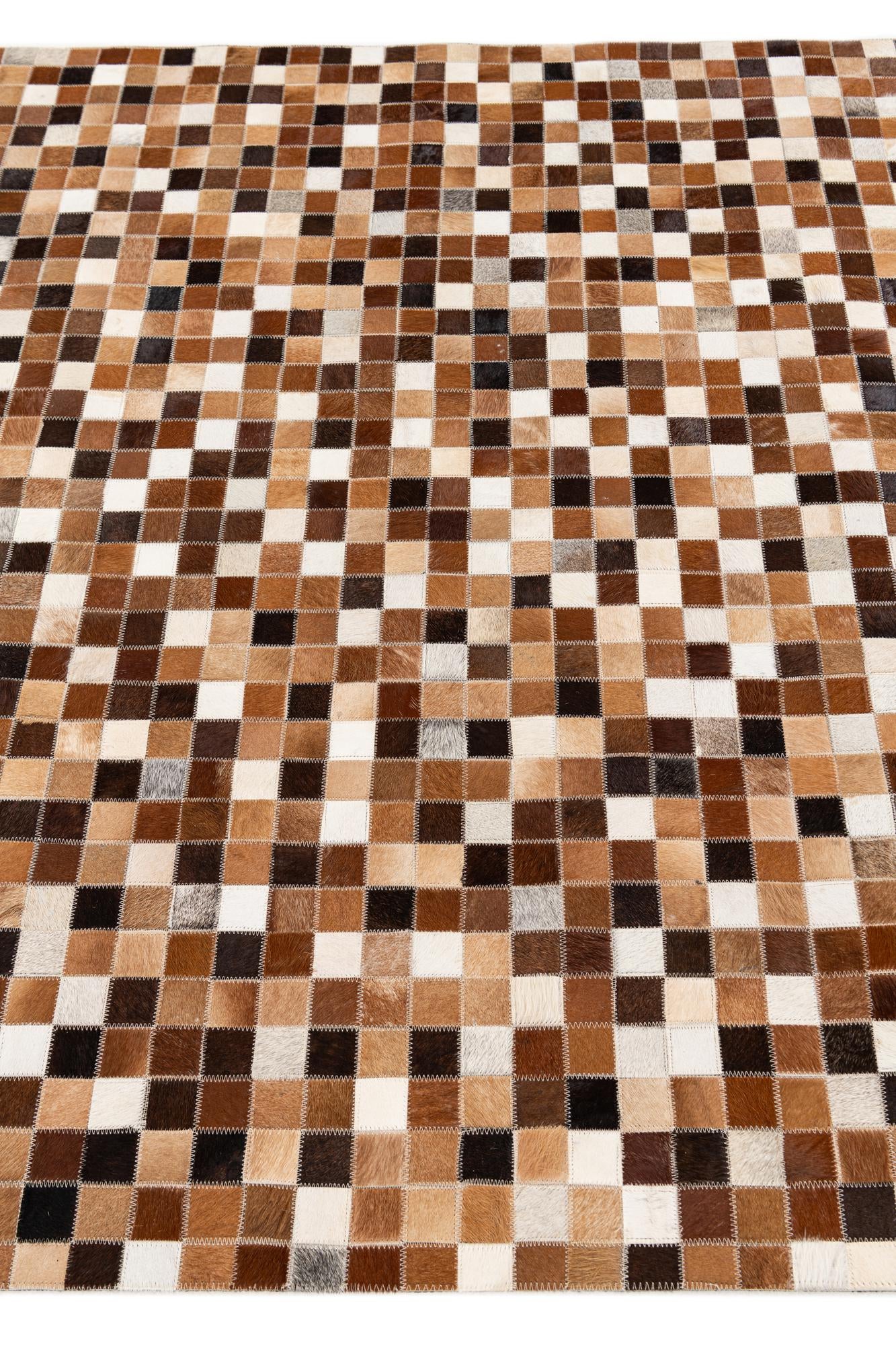 4' 7 x 6' 7 Cowhide Stocks Rug