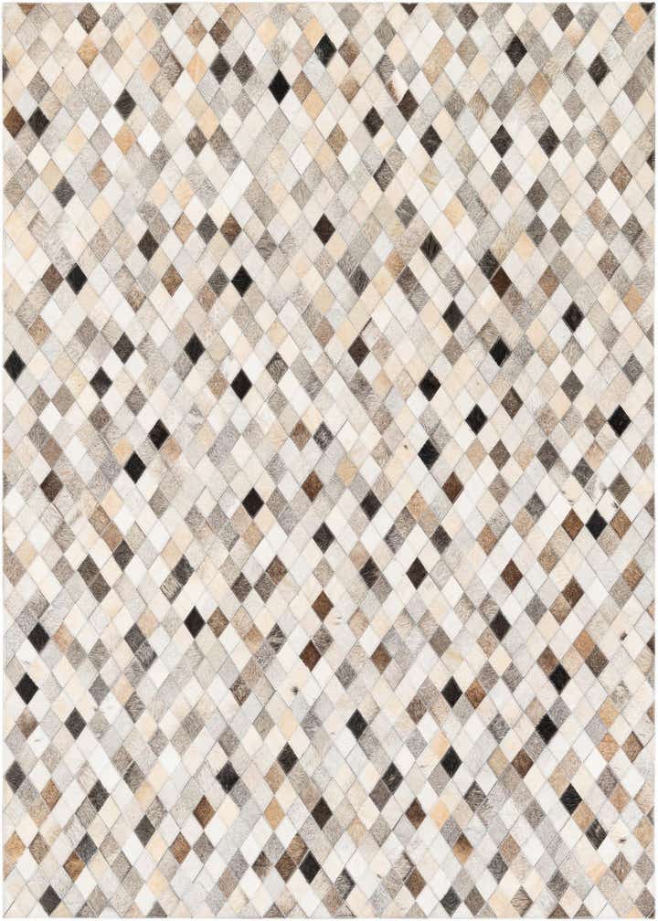 4' 7 x 6' 7 Cowhide Stocks Rug