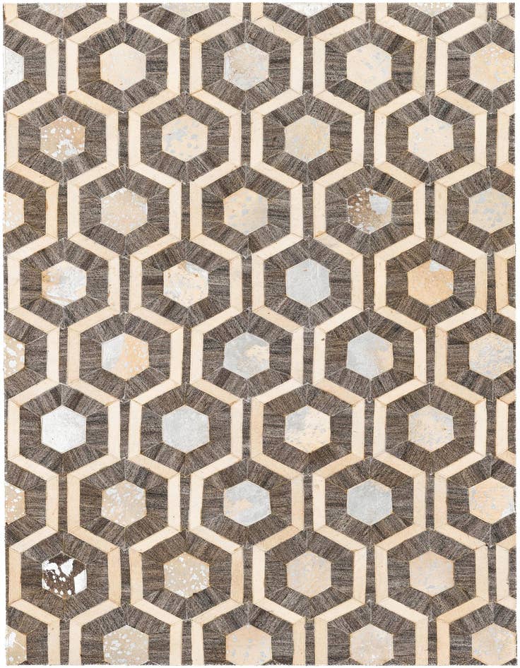 Detail image of 4' 1 x 6' 1 Cowhide Stocks Rug