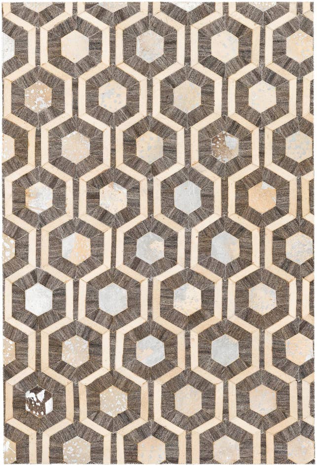 Detail image of 4' 1 x 6' 1 Cowhide Stocks Rug