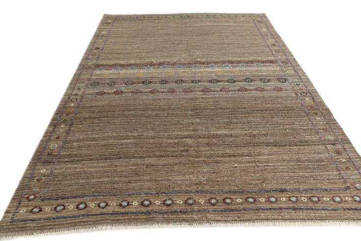 Detail image of 6' 9 x 9' 6 Hand Knotted Darya Wool Rug