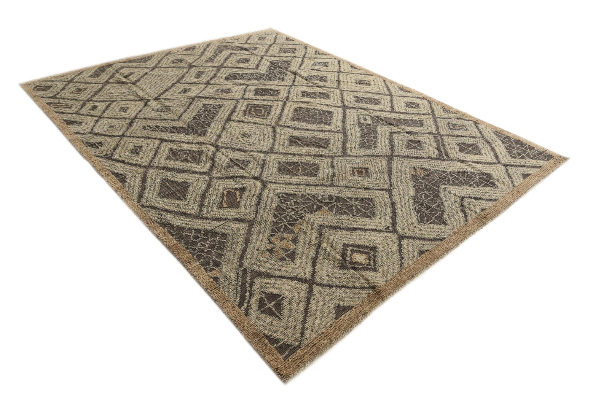 8' x 10' 2 Hand Knotted Darya Wool Rug
