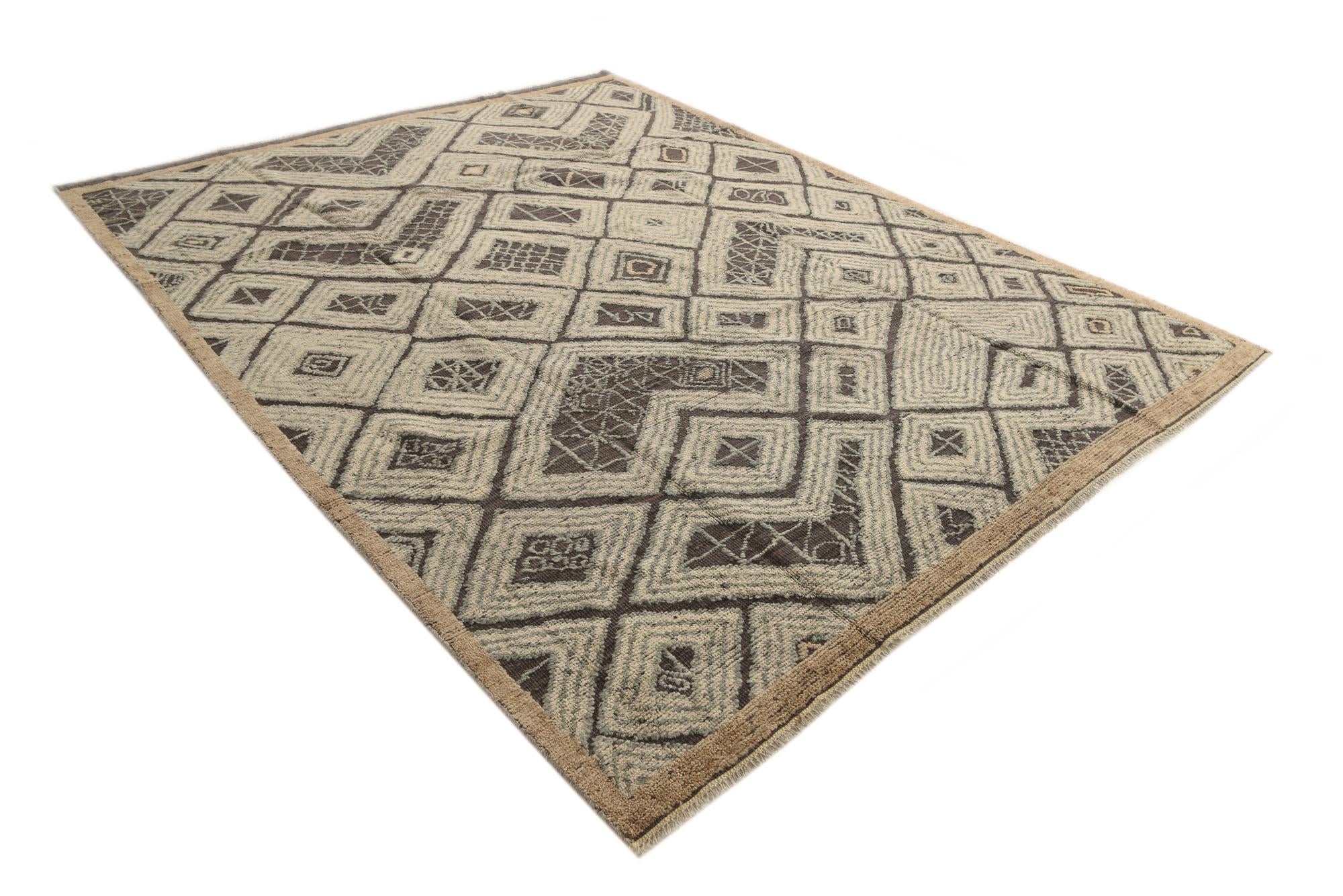8' x 10' 4 Hand Knotted Darya Wool Rug