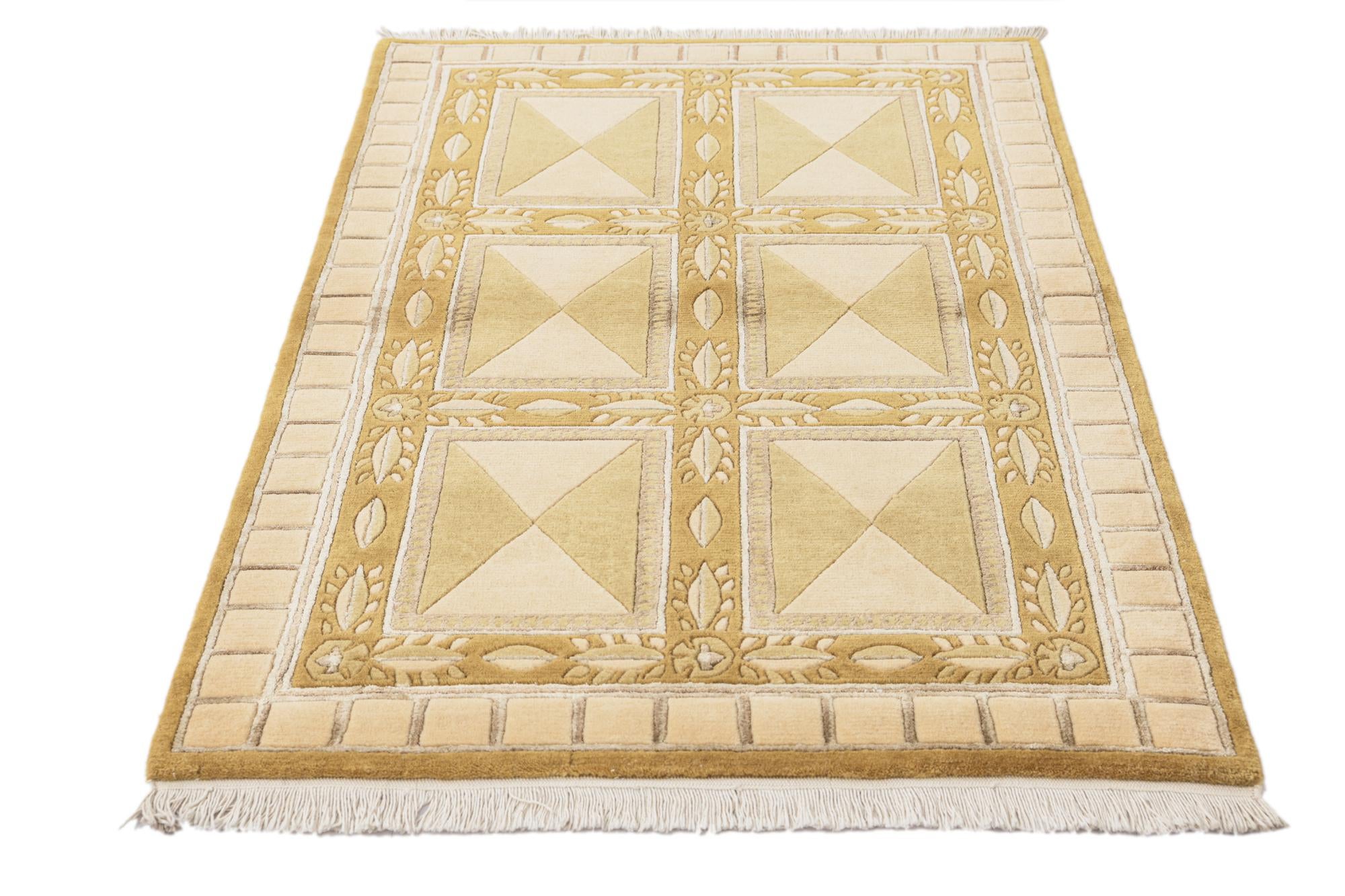 3' x 4' 11 Hand Knotted Darya Wool Rug