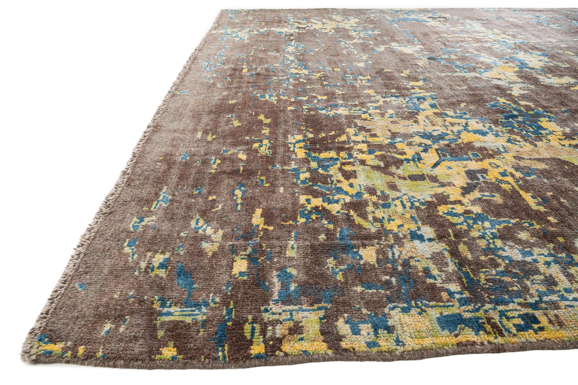 12' 5 x 15' 7 Hand Knotted Darya Wool Rug