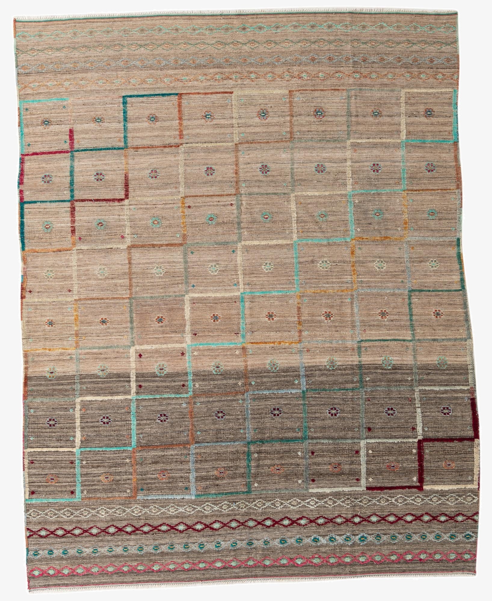 8' x 10' 2 Hand Knotted Darya Wool Rug