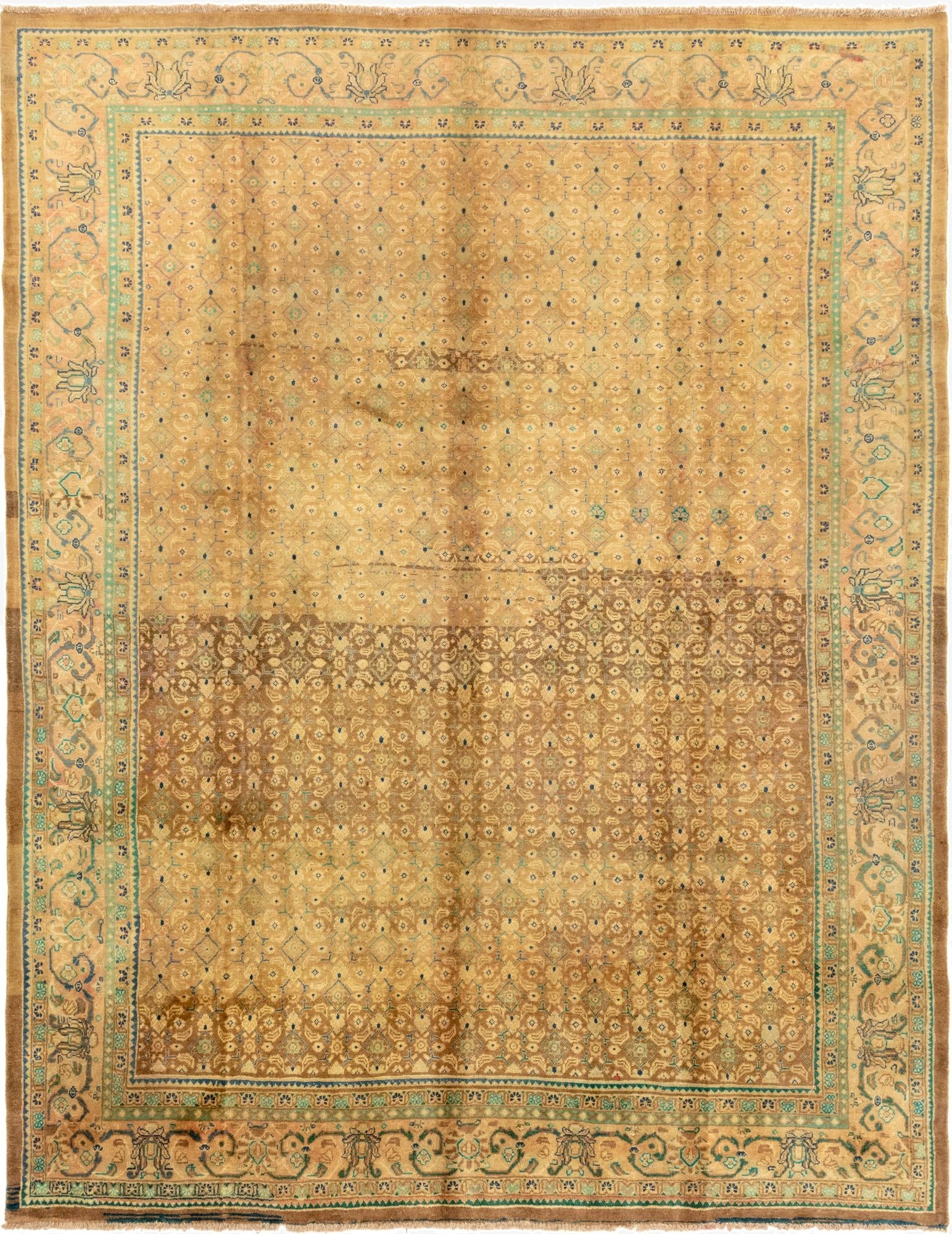 9' 7 x 12' 9  Hand Knotted Farahan Persian Wool Rug