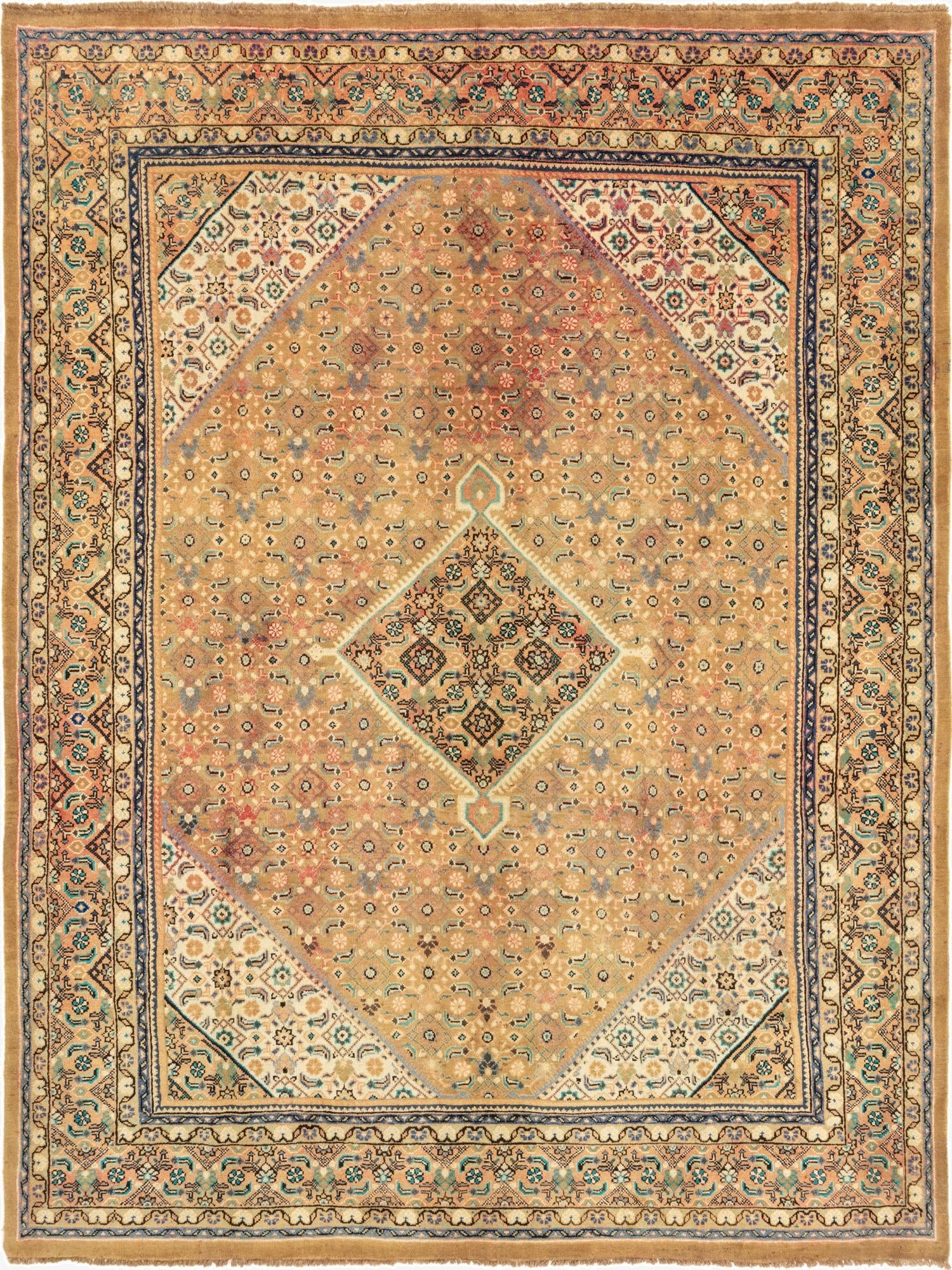 9' 6 x 12' 9  Hand Knotted Farahan Persian Wool Rug