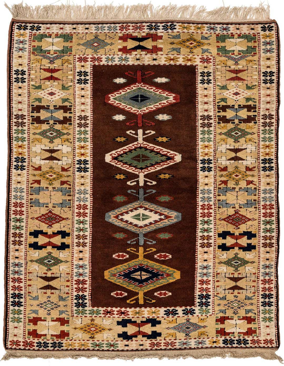 3' 7 x 6' 4 Hand Knotted Fars Wool Rug