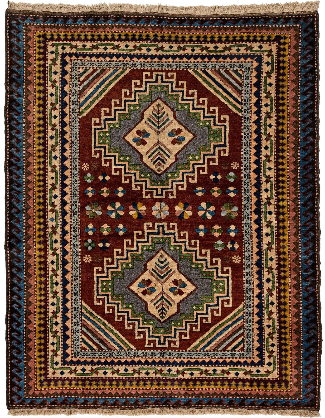 4' 4 x 6' Hand Knotted Fars Wool Rug