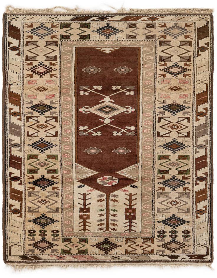 Detail image of 3' 5 x 6' 8 Hand Knotted Fars Wool Rug