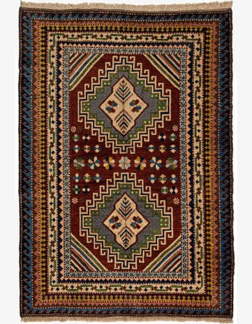 4' 4 x 6' Hand Knotted Fars Wool Rug